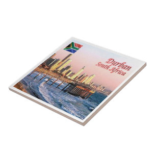 zZA037 DURBAN Skyline Crop, ZUID-AFRIKA Tegeltje