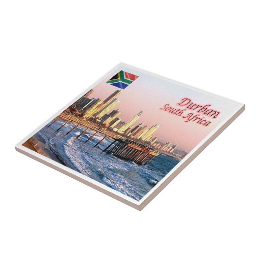 zZA037 DURBAN Skyline Crop, ZUID-AFRIKA Tegeltje (Zijkant)