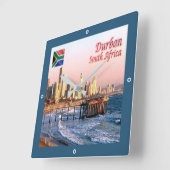 zZA037 DURBAN Skyline Crop, ZUID-AFRIKA Vierkante Klok (Hoek)