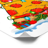 Zza Christmas Tree Lights Santa Hat Fast Food Zza  Poster (Hoek)