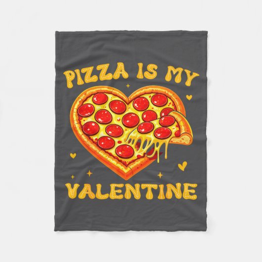 Zza Is Mijn Valentijn Grappige Valentijnsdag Hart Fleece Deken (Voorkant)