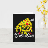 Zza Is My Valentine Day Hearts Eat Food Boys  Kaart (Gele Bloem)