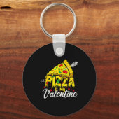 Zza Is My Valentine Day Hearts Eat Food Boys Sleutelhanger (Voorkant)