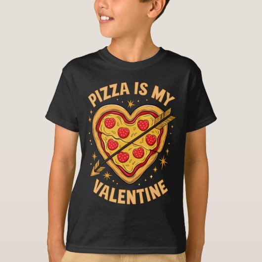 Zza Is My Valentine Fun Celebration Humor Lovers  T-shirt (Voorkant)