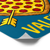 Zza Is My Valentine Funny Valentines Day Boys Girl Poster (Hoek)