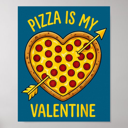 Zza Is My Valentine Funny Valentines Day Boys Girl Poster (Voorkant)