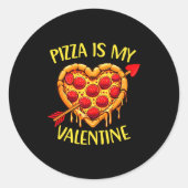 Zza Is My Valentine Funny Valentines Day Boys Ki  Ronde Sticker (Voorkant)