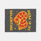 Zza Is My Valentine Funny Valentines Day Heart  Fleece Deken (Voorkant (Horizontaal))