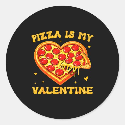 Zza Is My Valentine Funny Valentines Day Heart  Ronde Sticker (Voorkant)