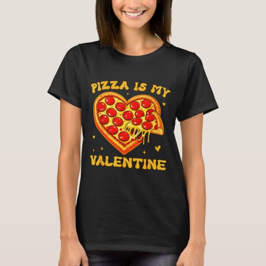 Zza Is My Valentine Funny Valentines Day Heart  T-shirt (Voorkant)
