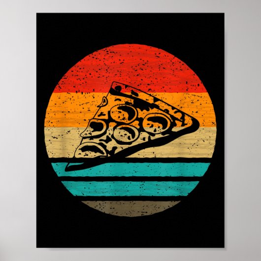 Zza Slice Retro Stijl Vintage Poster (Voorkant)