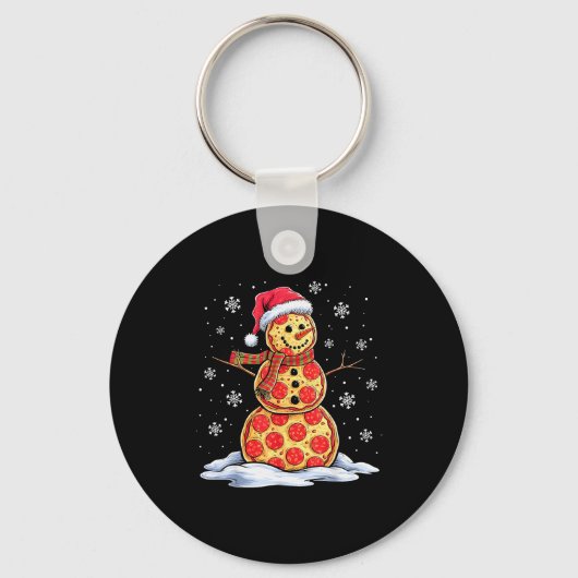Zza Snowman - Santa Hat - Christmas Zza Party - Fu Sleutelhanger (Voorkant)