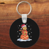 Zza Snowman - Santa Hat - Christmas Zza Party - Fu Sleutelhanger (Voorkant)