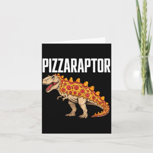 Zza T-rex Dino Fast Food Funny Zza Dinosaur  Kaart (Voorkant)