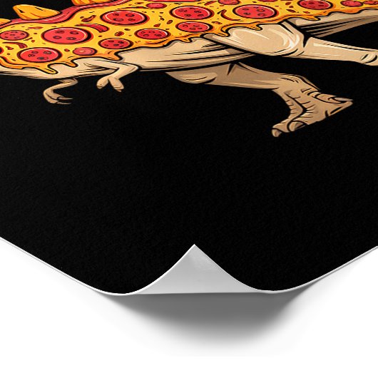 Zza T-rex Dino Fast Food Funny Zza Dinosaur  Poster (Hoek)