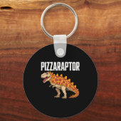 Zza T-rex Dino Fast Food Funny Zza Dinosaur Sleutelhanger (Voorkant)