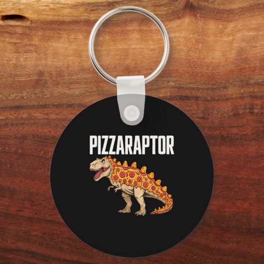 Zza T-rex Dino Fast Food Funny Zza Dinosaur Sleutelhanger (Voorkant)