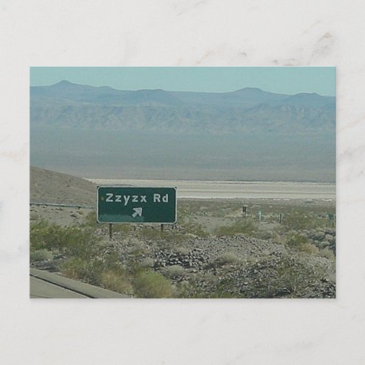 Zzyzx Rd. ~ BRIEFKAART (Voorkant)