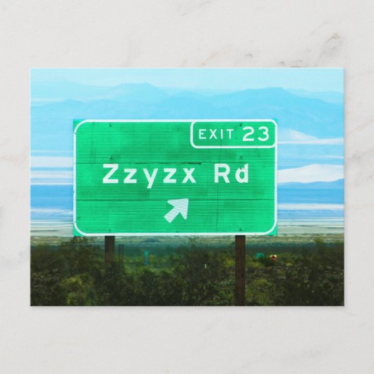 ZZYZX RD BRIEFKAART (Voorkant)