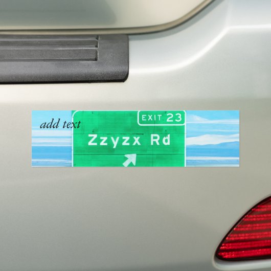ZZYZX RD BUMPERSTICKER (Op auto)