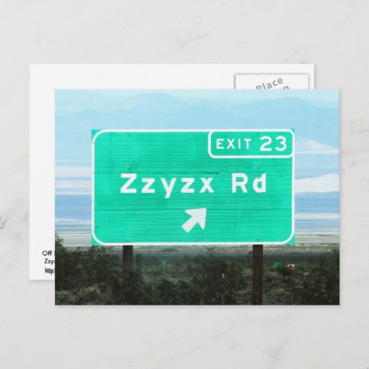 Zzyzx Rd.Exit Briefkaart (Voorkant / Achterkant)