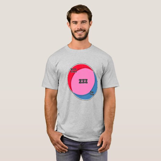 ZZZ Wiskunde Class Nap Time venn diagram T-shirt (Voorkant volledig)