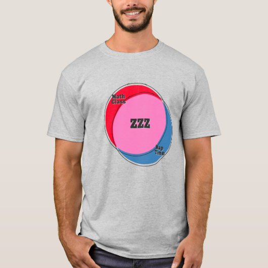 ZZZ Wiskunde Class Nap Time venn diagram T-shirt (Voorkant)