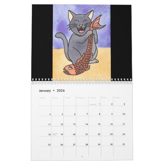 Zzzle 003, Katten op Amber Day 2010 Kalender (Jan 2026)