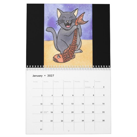 Zzzle 003, Katten op Amber Day 2010 Kalender (Jan 2027)