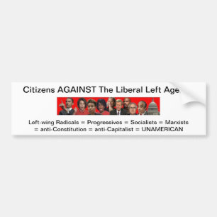 Zzzle.jpg, Burgers tegen Liberaal links A... Bumpersticker