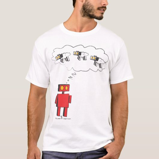 zzzzZZ tellen van robotschaap T-shirt (Voorkant)