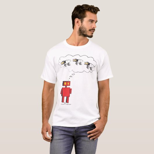 zzzzZZ tellen van robotschaap T-shirt (Voorkant volledig)